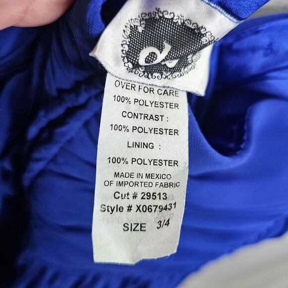 DEB Vintage Royal Blue One Shoulder Chiffon Party Dress Size 3/4 - Picture 9 of 10